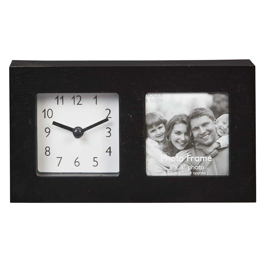 Horloge avec cadre photo à poser