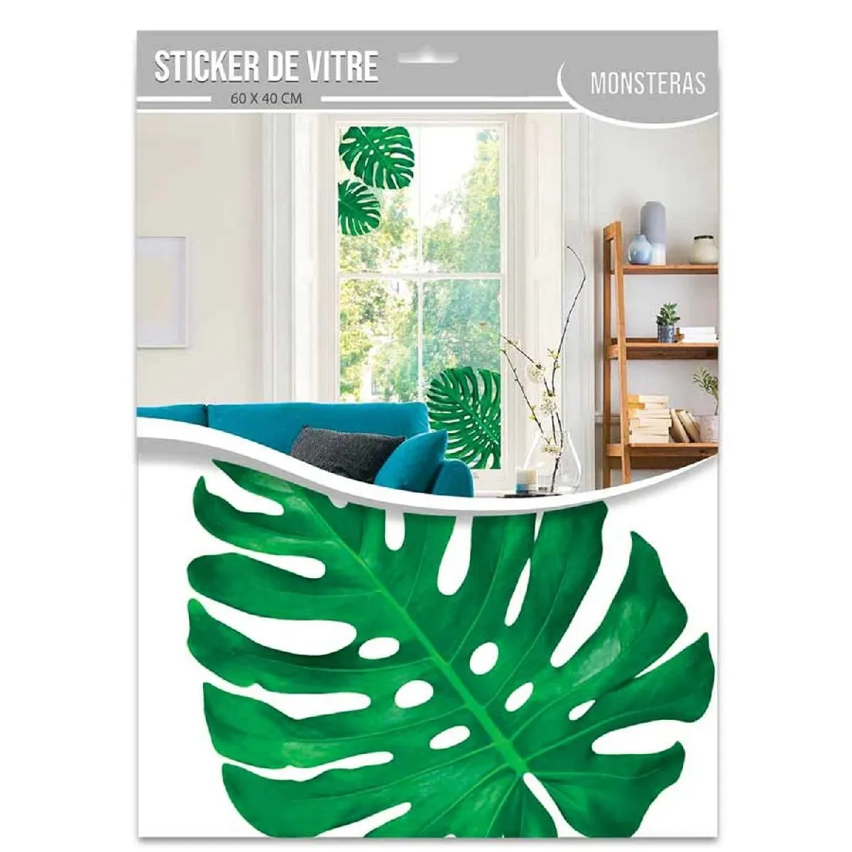 SudTrading Sticker de Vitre Monstera - Vert