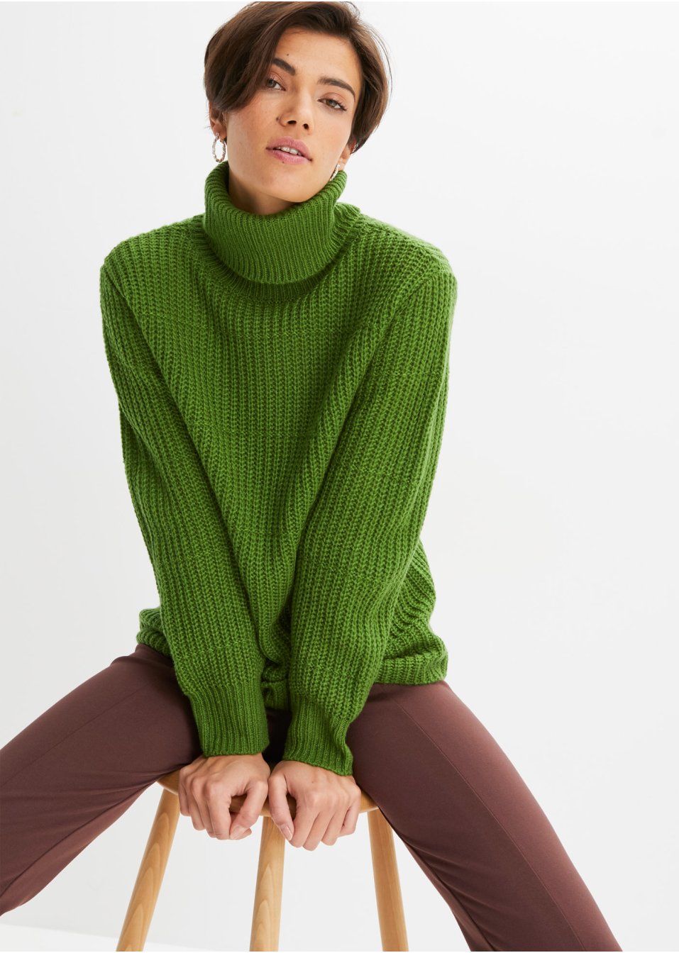 Pull en maille à col roulé
