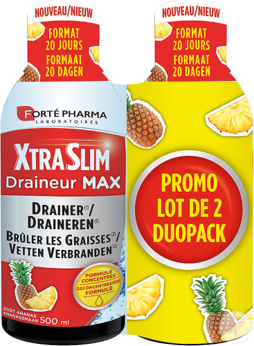 Forté Pharma XtraSlim Draineur Max Pour Brûler Les Graisses Bouteilles 2x500ml