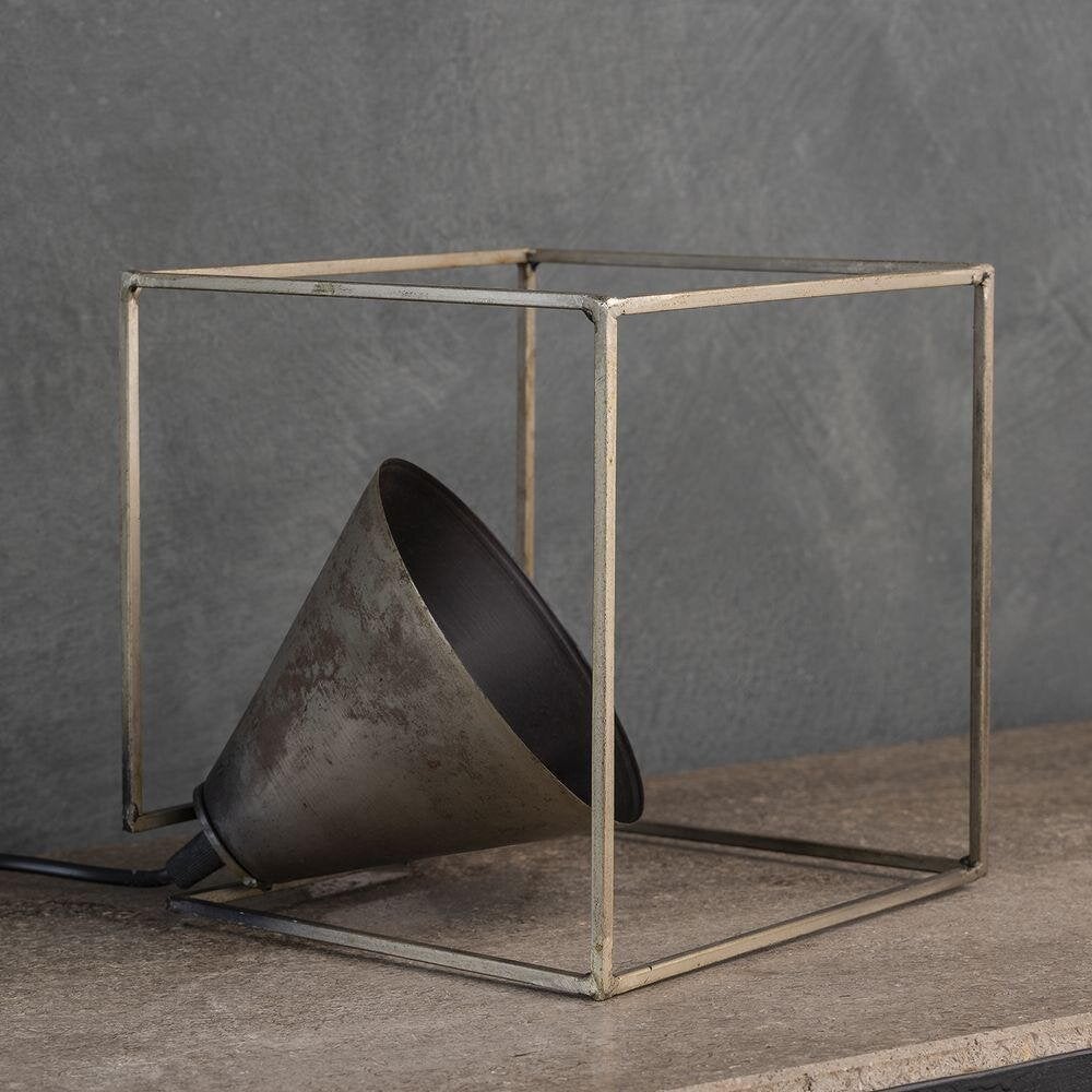 famlights | Merlin metalen tafellamp in zilver E27