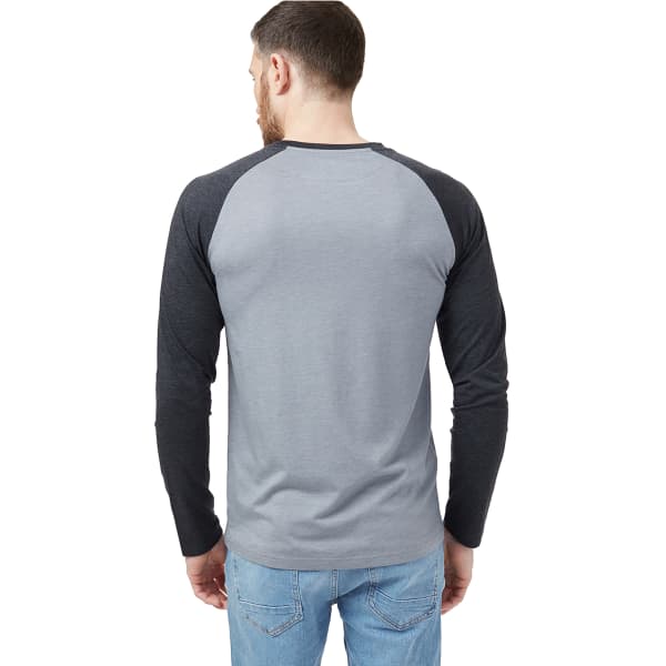T-shirt TENTREE HENLEY CLASSIC LONGSLEEVE GREY HEATHER/METEORITE BLACK HEATHER