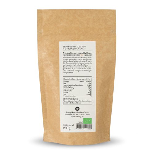 Sunday Natural Products  BIO FRUCHTMISCHUNG GEFRIERGETROCKNET MANGO, BANANE & ANANAS