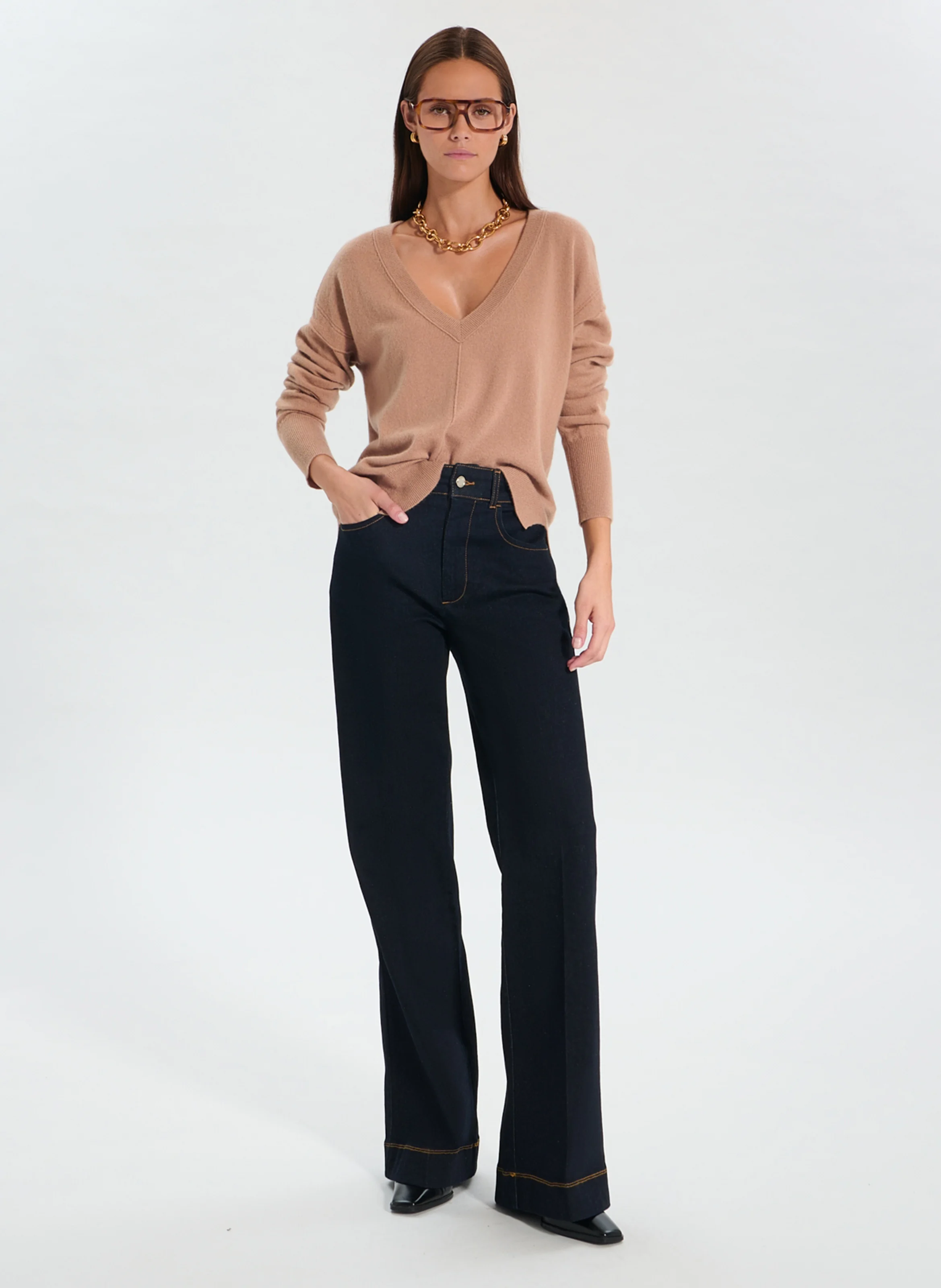PUCCI - Pull droit col V | Beige