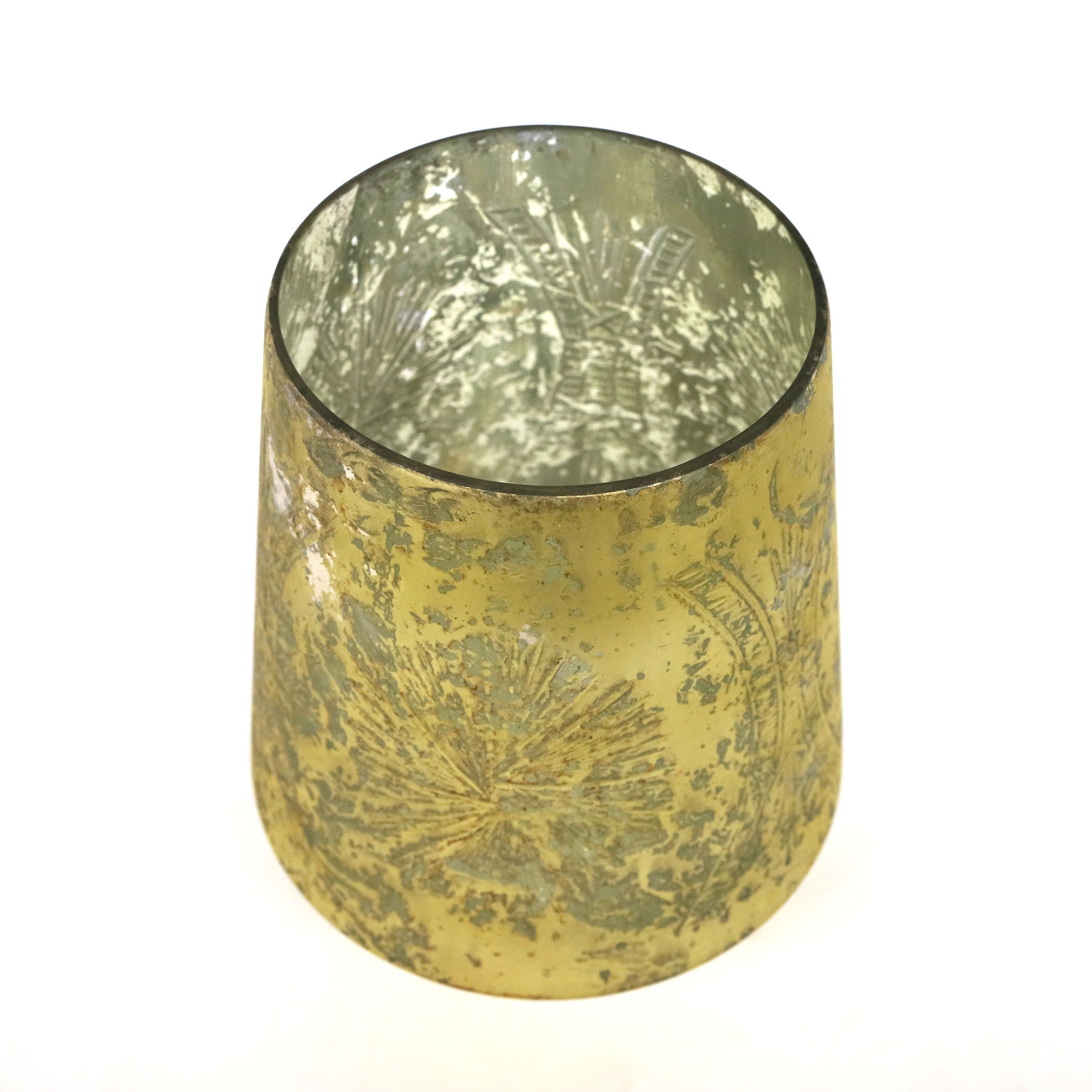 Windlicht 'Halo', vintage grün metallic, Ø 19 cm, H 23 cm von fischer's lagerhaus