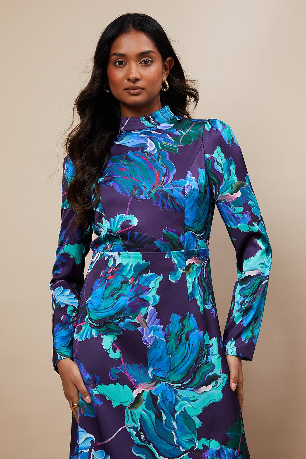 Oasis Robe Midaxi Florale à Dos Ouvert pour Occasions Spéciales