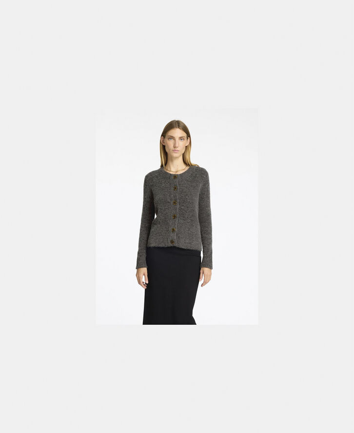 Selected Femme SLFSIA RAS LS WOOL KNIT CARDIGAN NOOS Grå