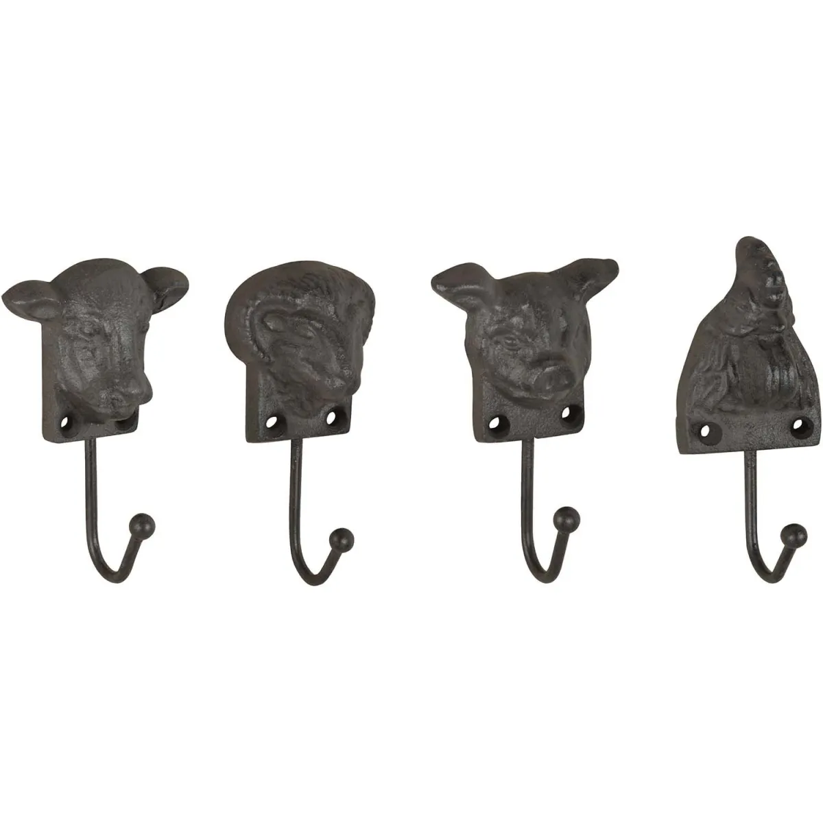 ESSCHERT DESIGN Patère Animaux de la Ferme - Fonte