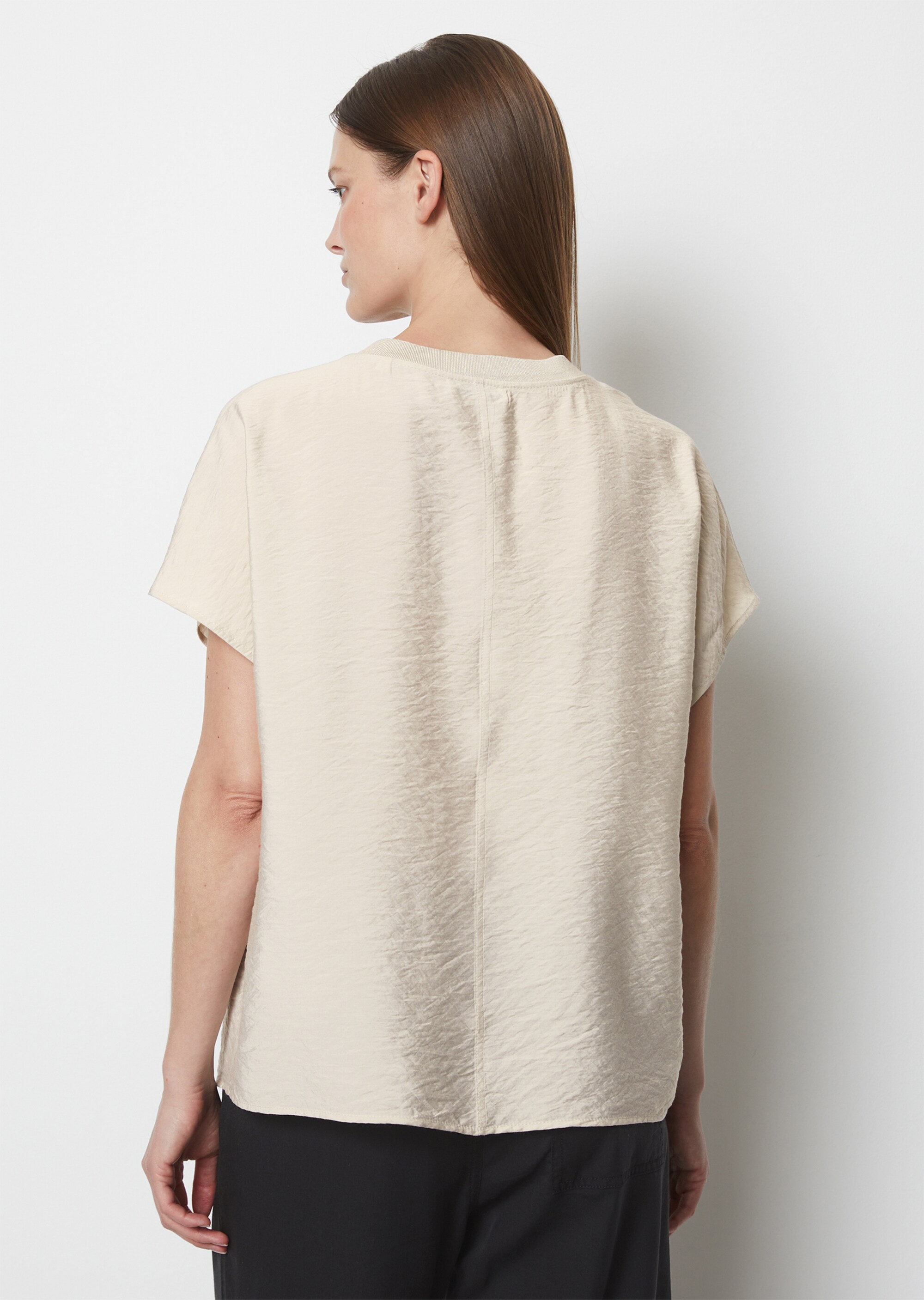 Blusenshirt regularaus Viskose-Mix-Crinkle