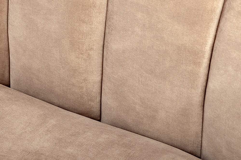 3-Sitzer Sofa BABYLON 200cm champagner beige Samt mit Ziersteppung