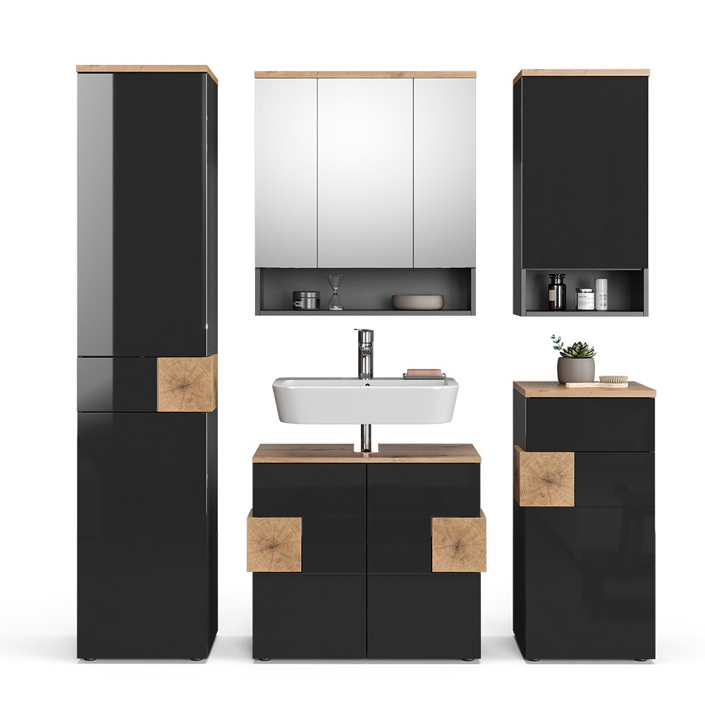 Vicco Badmöbel Set Eden Spiegelschrank Unterschrank Hochschrank Midischrank Bad