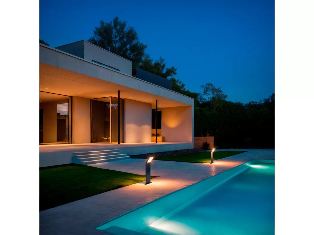 Balise Extérieure LED 9.5W en Saillie sur Pied 50cm Aluminium Legacy Noir