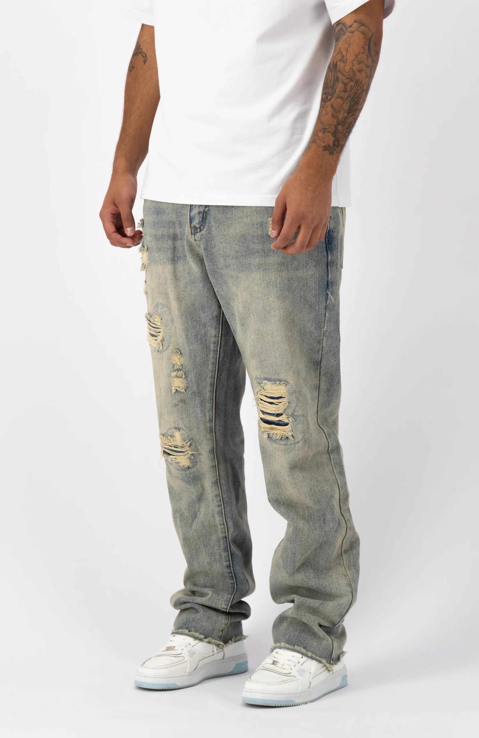 Black Bananas Distressed Jeans Blauw