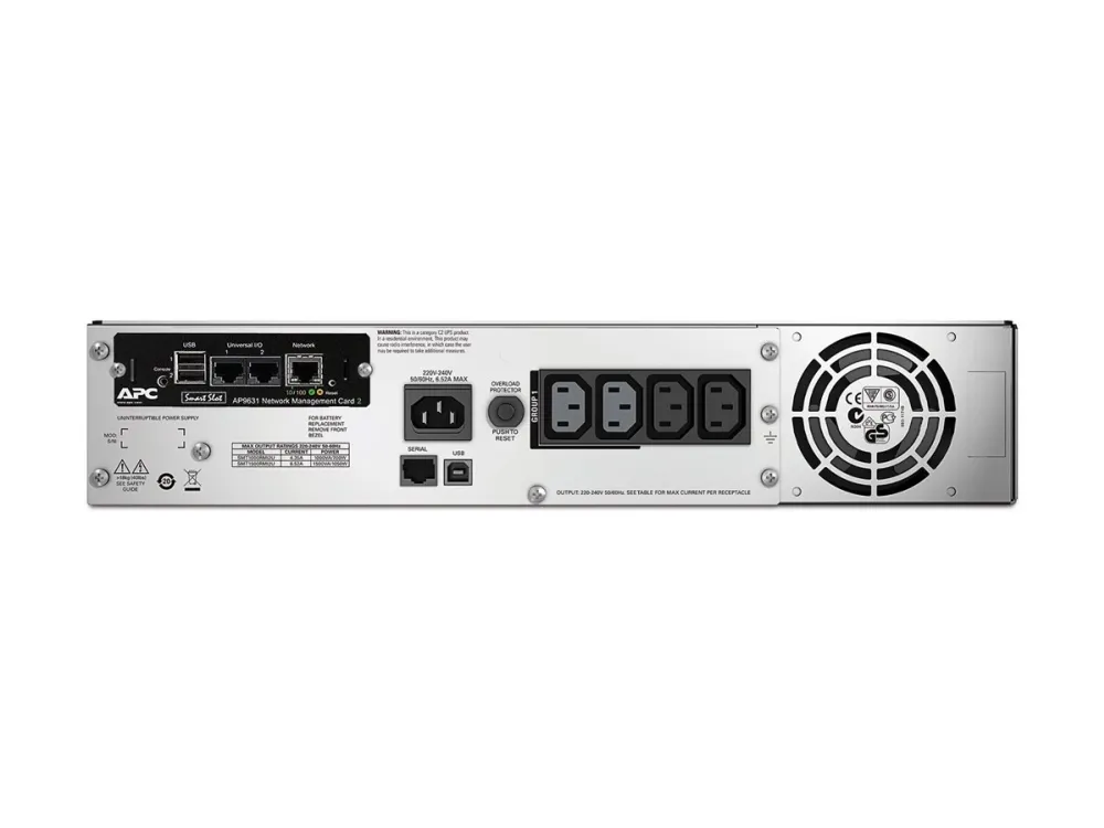 APC Smart-UPS 1500VA LCD RM - UPS (rackversion) - AC 230 V - 1000 Watt - 1500 VA - Ethernet, RS-232, USB - output-stikforbindelser: 4 - 2U - sort - med APC UPS Network Management Card - for P/N: AR4018SPX432, AR4024SP, AR4024SPX429, AR4024SPX431, AR4