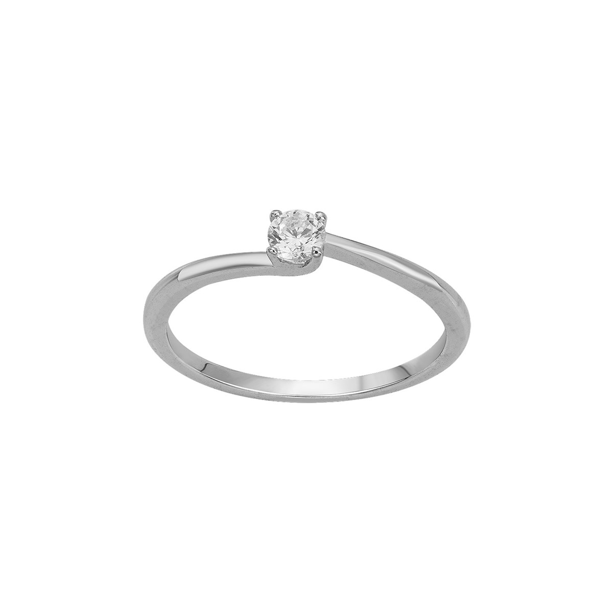 Bague en Argent avec oxyde de zirconium blanc