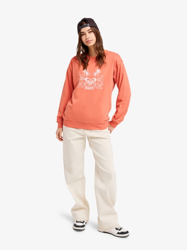 Surf Stoked Terry Vint Sweat Orange Femme