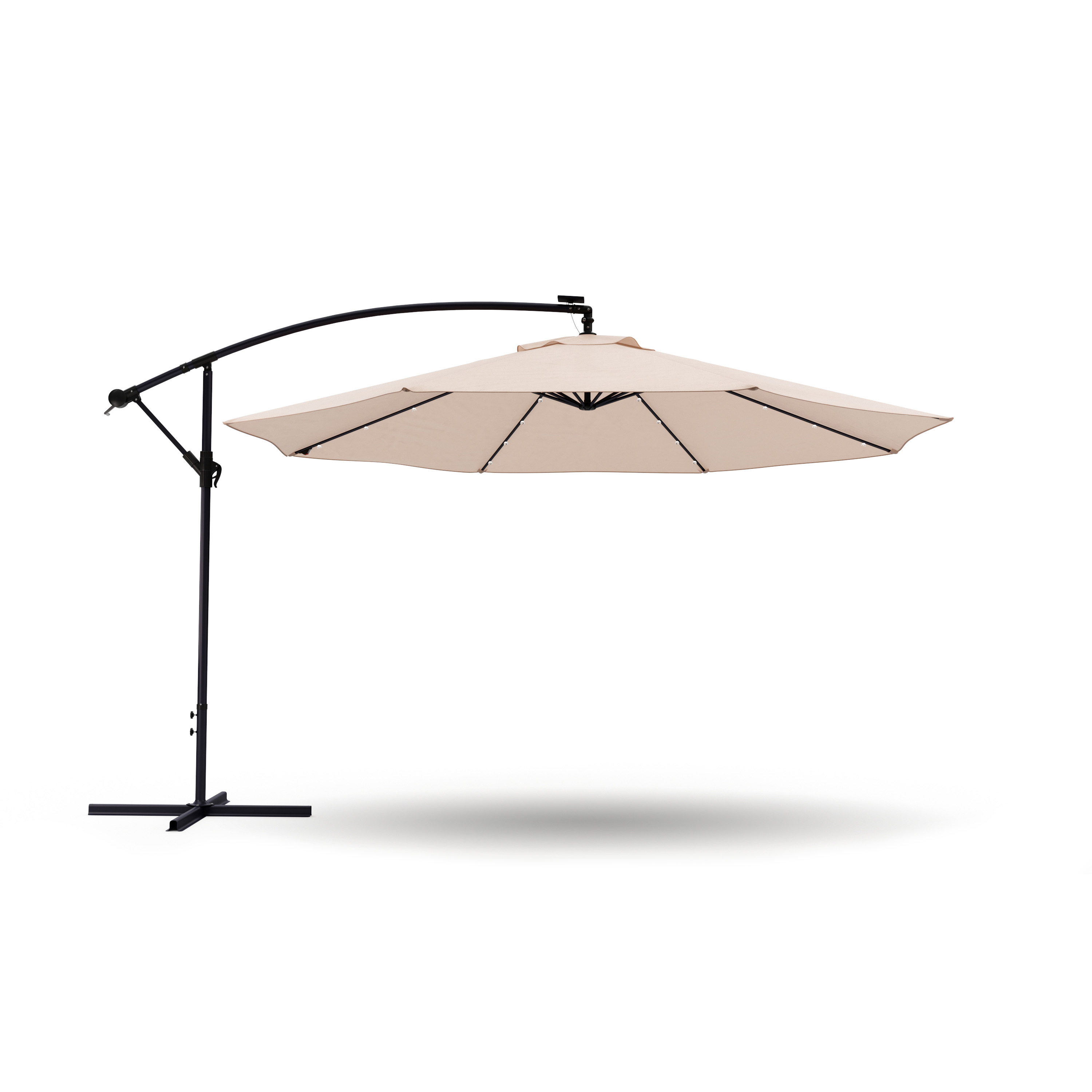 Sonnenschirm Ampelschirm BAY mit LED 350 cm braun