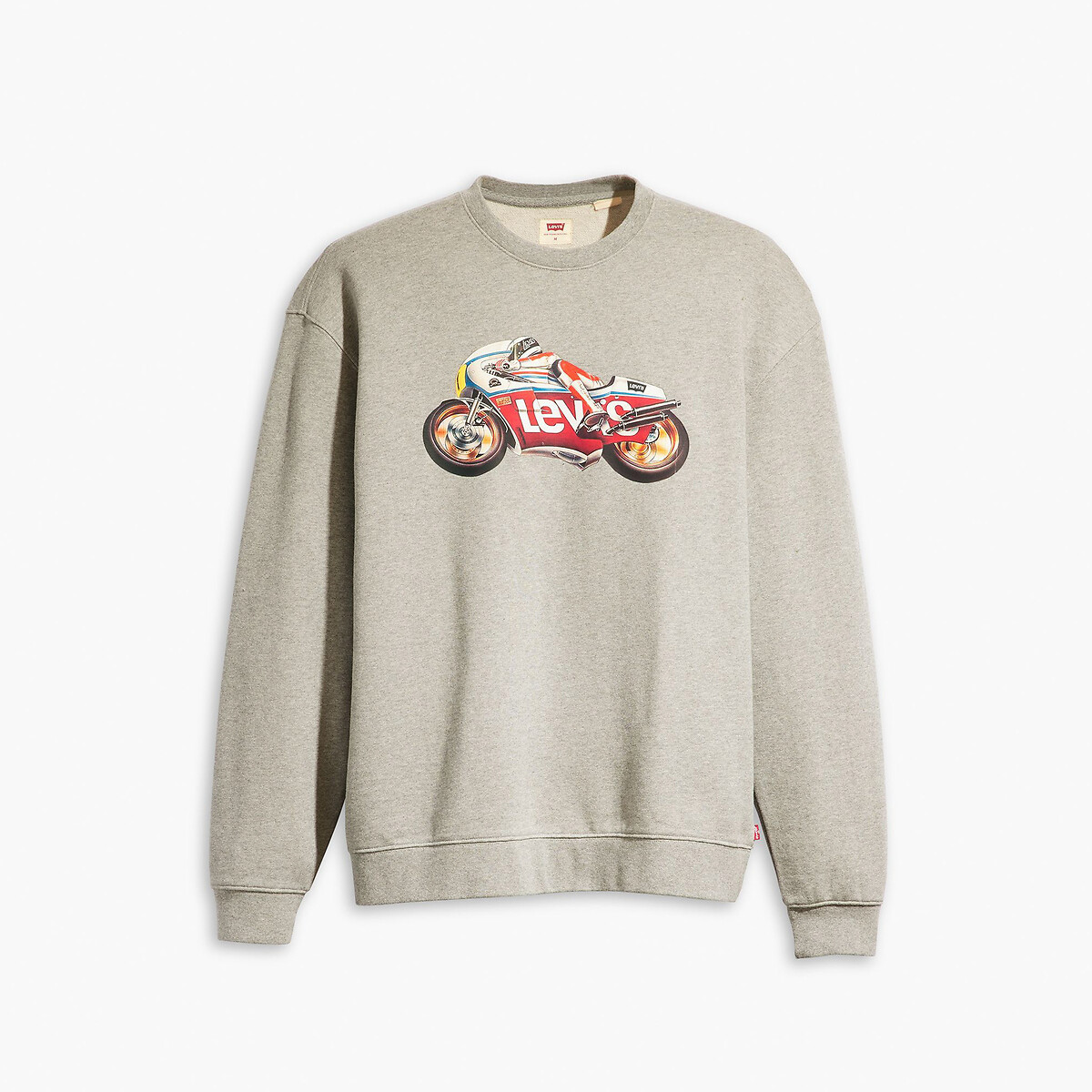 Suéter de gola redonda macio da Levi's com estampa de asa de morcego e detalhes de motocicleta.