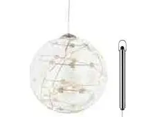 Sirius Home Sweet Christmas Ball, Dekorativ lysfigur, Transparent, Glas, 8 pære(r ), LED, Batteri
