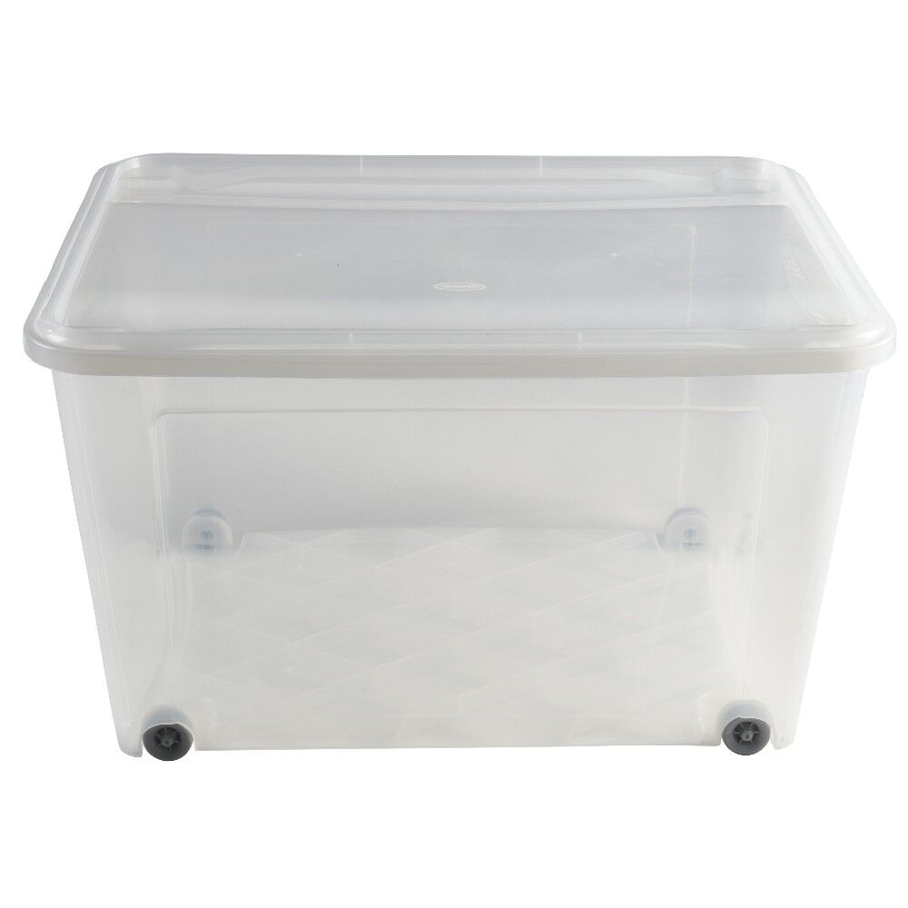 Box de rangement à roulettes transparent 140L