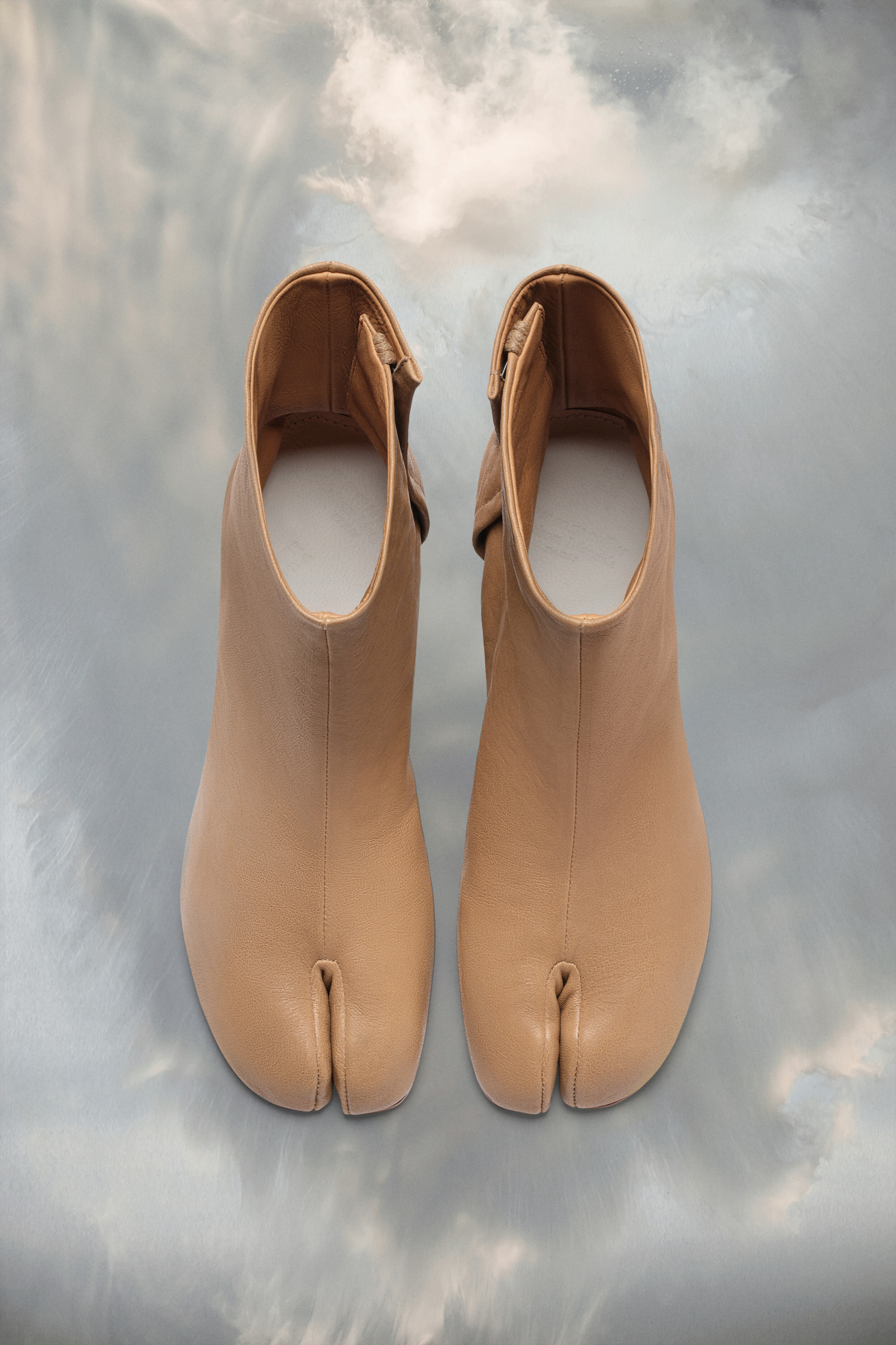 Bottines Tabi marron en cuir d'agneau pour femme Nude