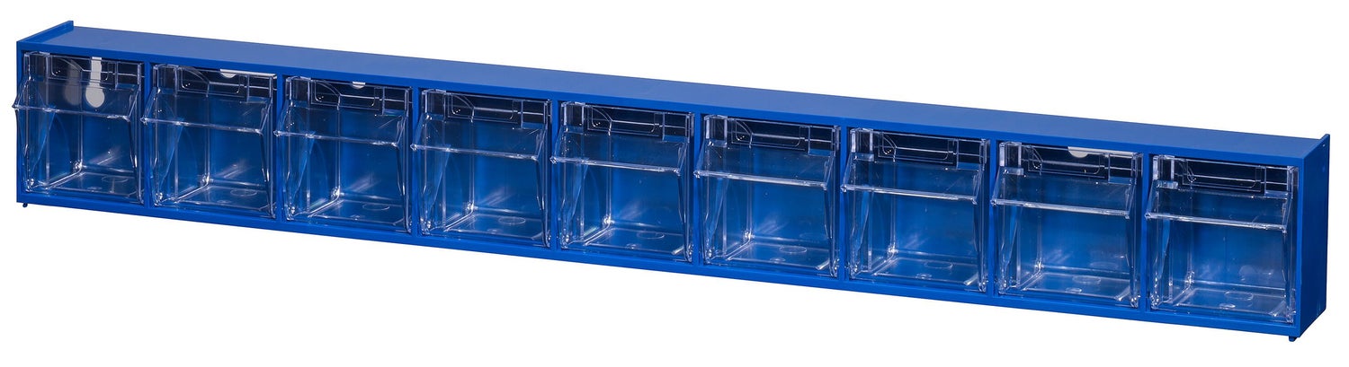 PROREGAL vouwbak magazijn VarioPlus ProFlip 9 HxBxD 7,7 x 60 x 6,5 cm blauw-transparant