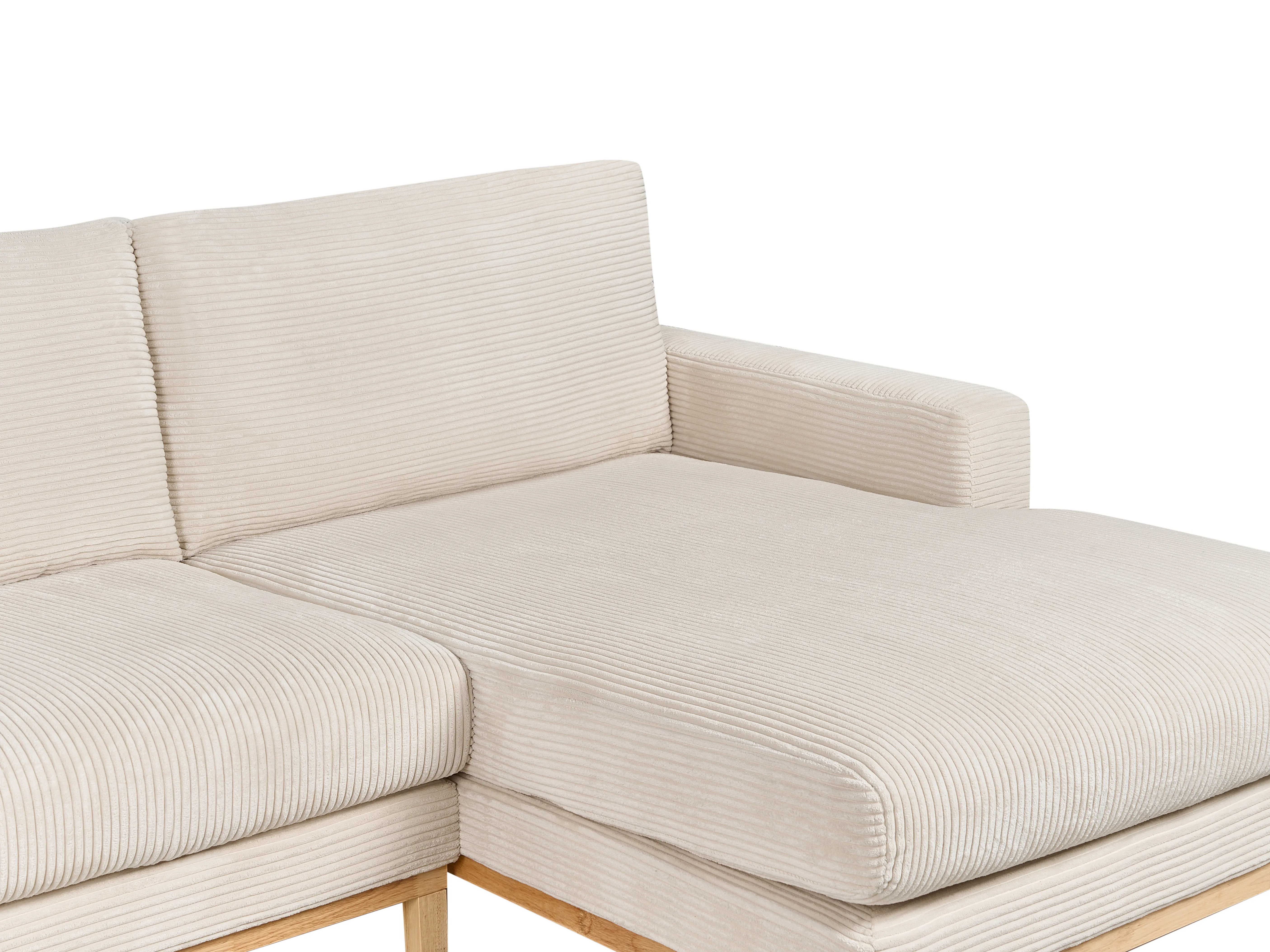 Hoekbank 4-zits SIGGARD Corduroy Lichtbeige linkszijdig