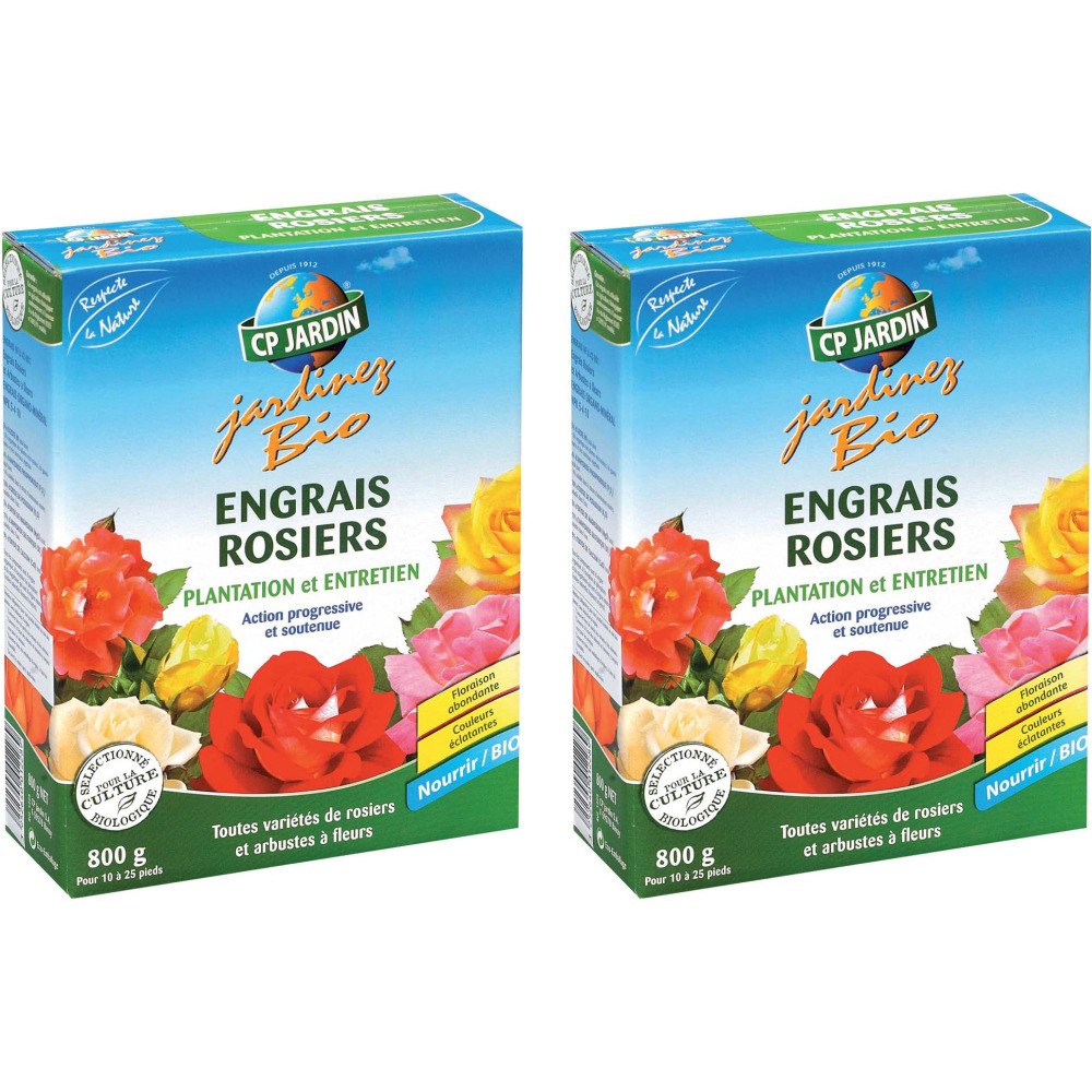 Engrais organique pour rosiers 800 gr (lot de 2)