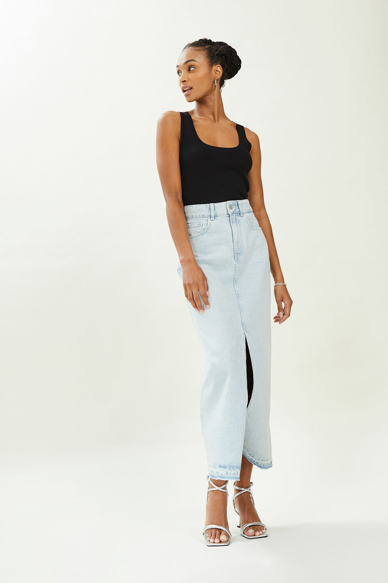 Saia longa de jeans