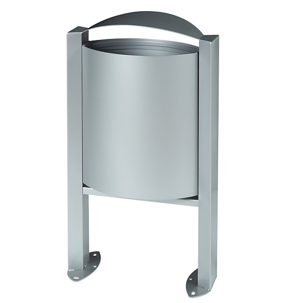 ROSSIGNOL Corbeille sur pied arkea - 40 L - sans cendrier - gris metal