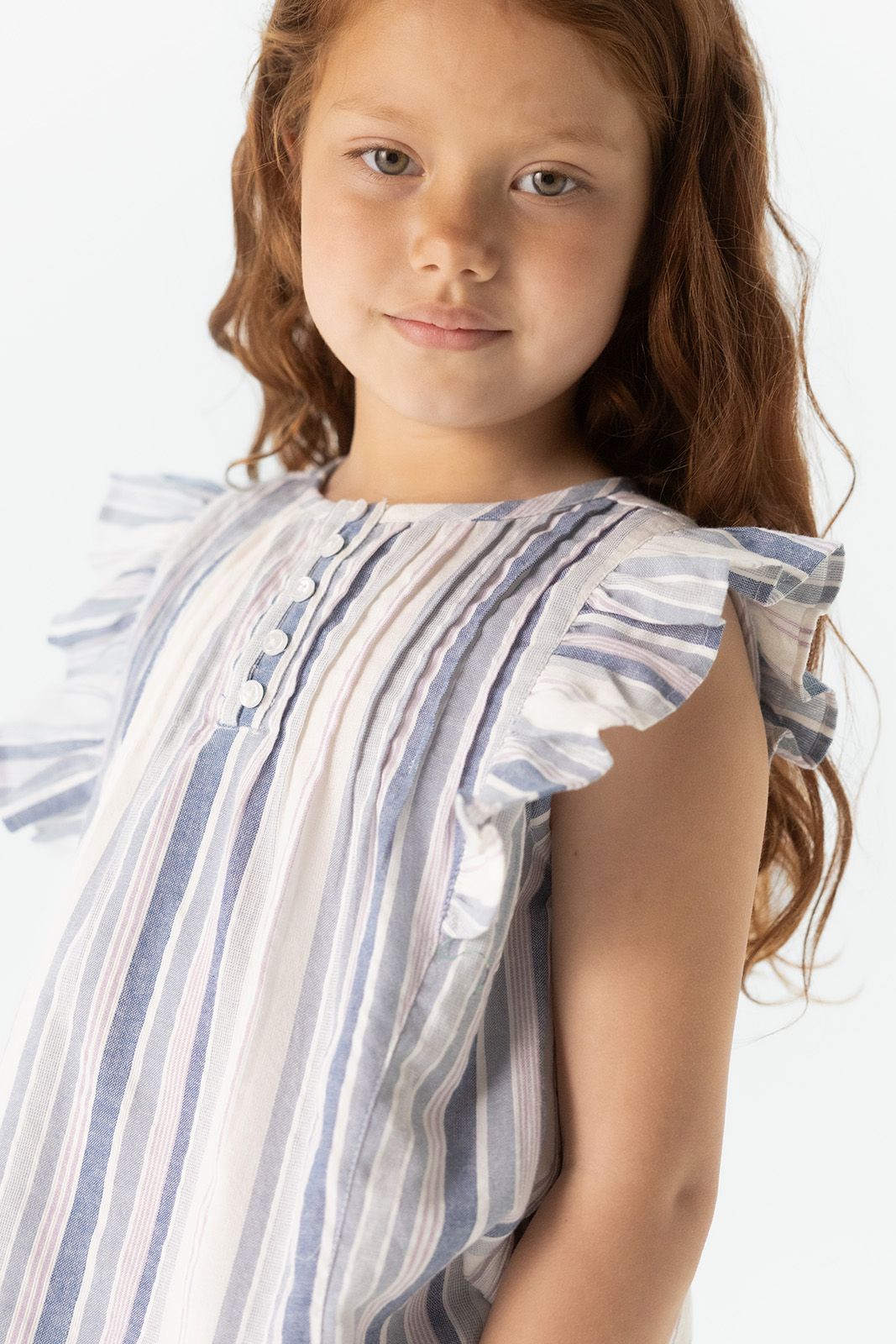 Multicolour gestreepte mouwloze blouse