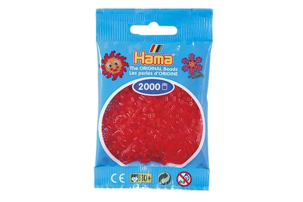 Hama mini perler 2000 stk. transp. rød