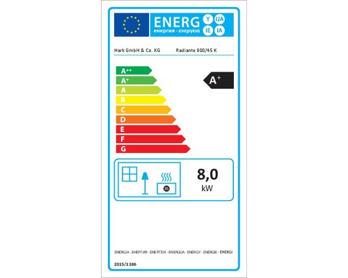 Hark Vermont tegelkachel, natuurlijk wit marmer, 8 kW