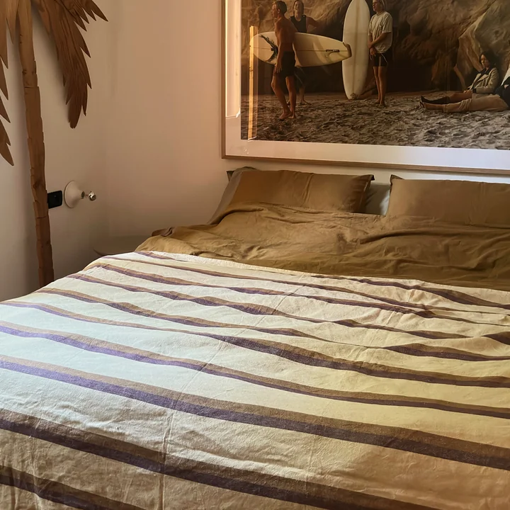 HKliving - Vida Tagesdecke 230 x 275 cm, kastanie / creme