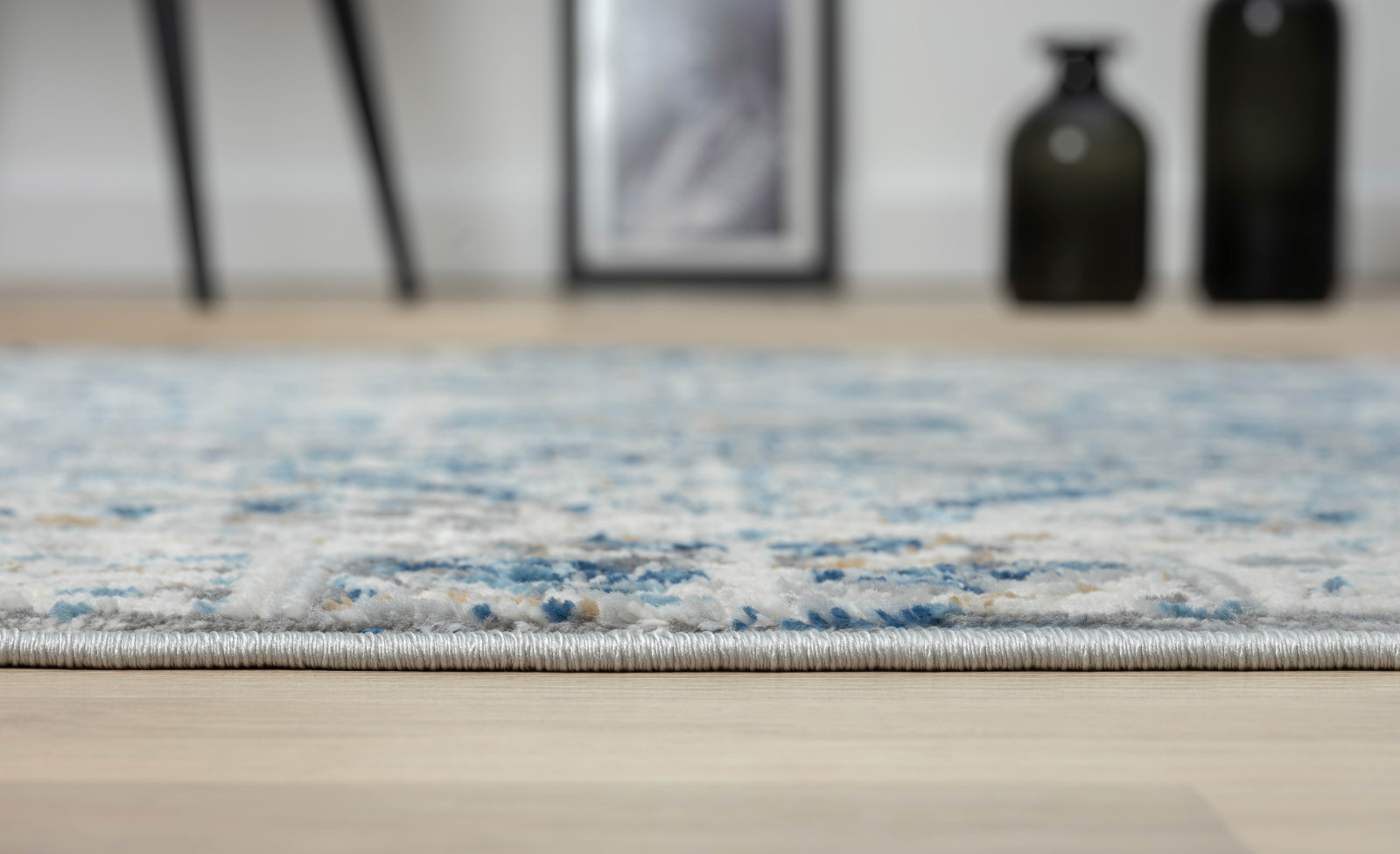 Teppich My HERIZ 2 - beige-blau-grau - Ø 120 cm