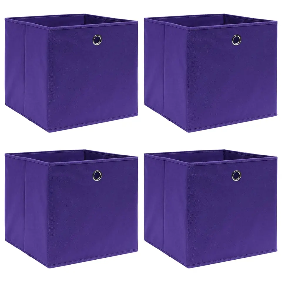 vidaXL - Opbergbox - Paars - Stof - 4 stuks