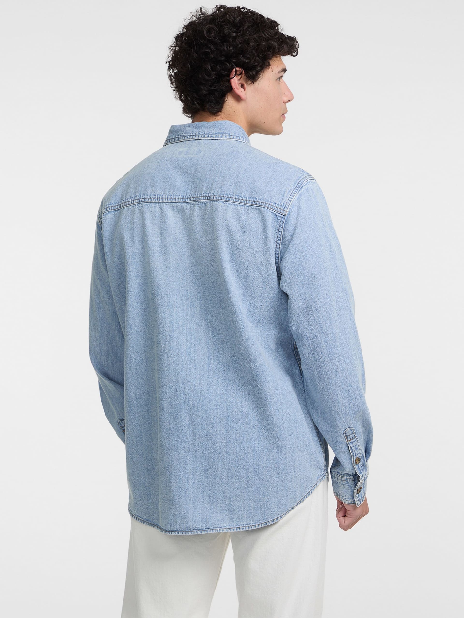Camisa jeans de manga comprida