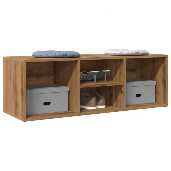 vidaXL Banco Sapateira 105x35x35 cm Derivados Madeira Carvalho Artisiano - 892752768