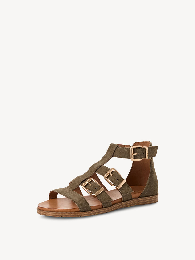 Leren Sandaal - khaki