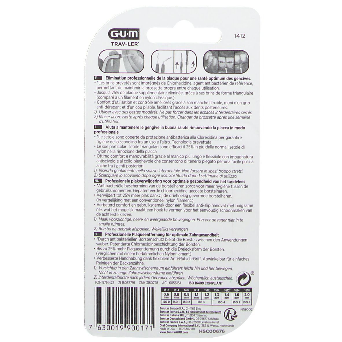 GUM® Trav-Ler® Interdentalbürsten 0,9 mm Orange