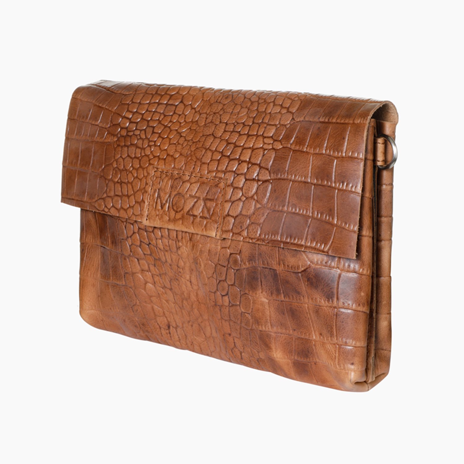 Mozz Luieretui Crossbody croco cognac