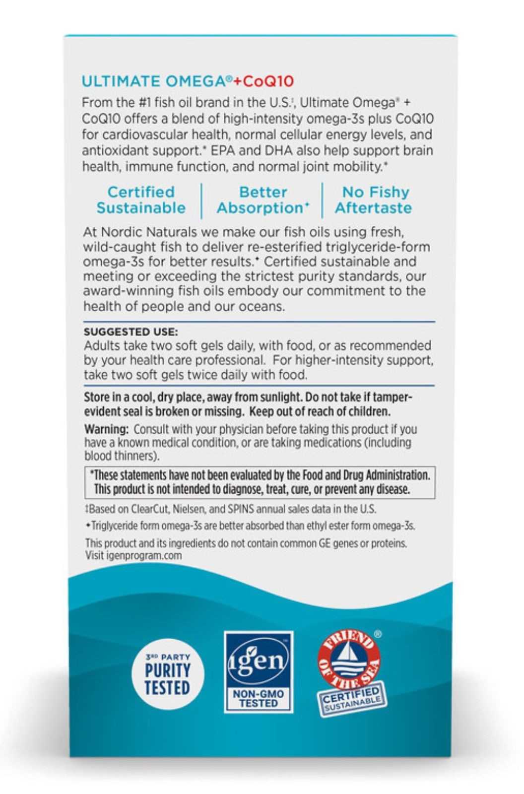 Nordic Naturals Ultimate Omega CoQ10 60 Cápsulas Blandas