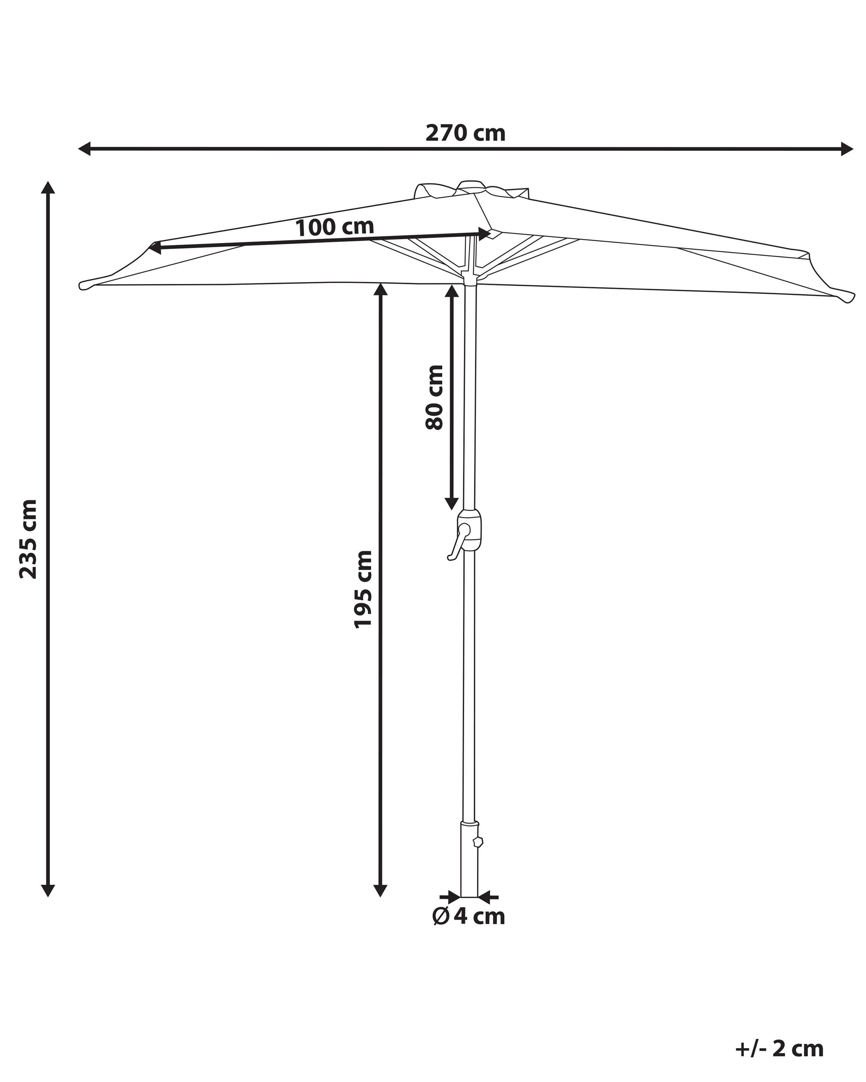 Halfronde parasol 270 cm GALATI Groen