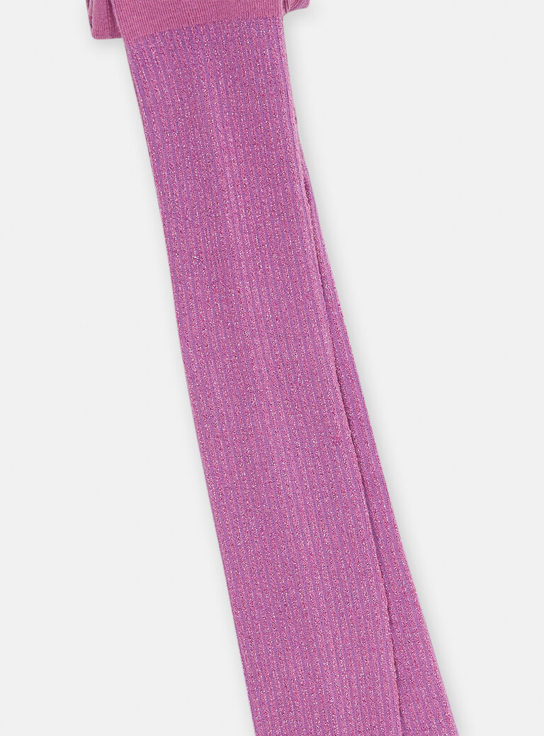 Collants parme foncé en lurex fille