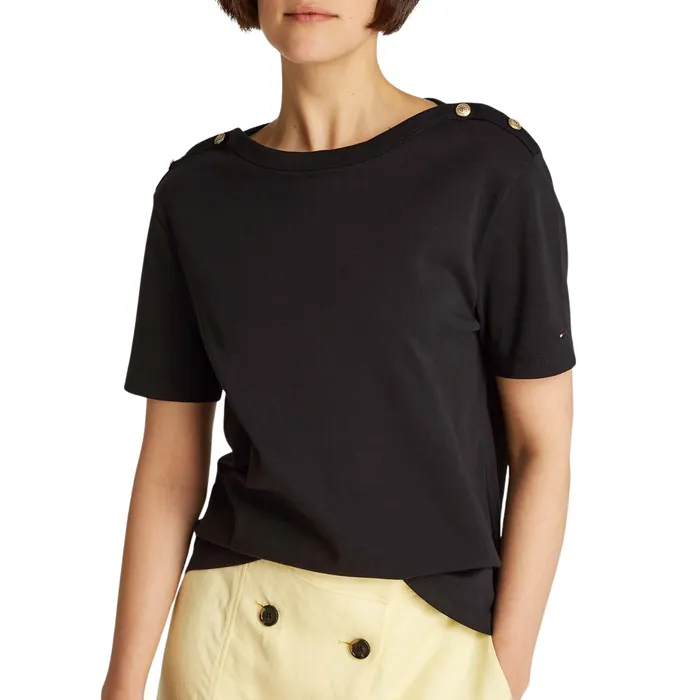 Tommy Hilfiger Regular Stripe Gold Button Shirt Dames