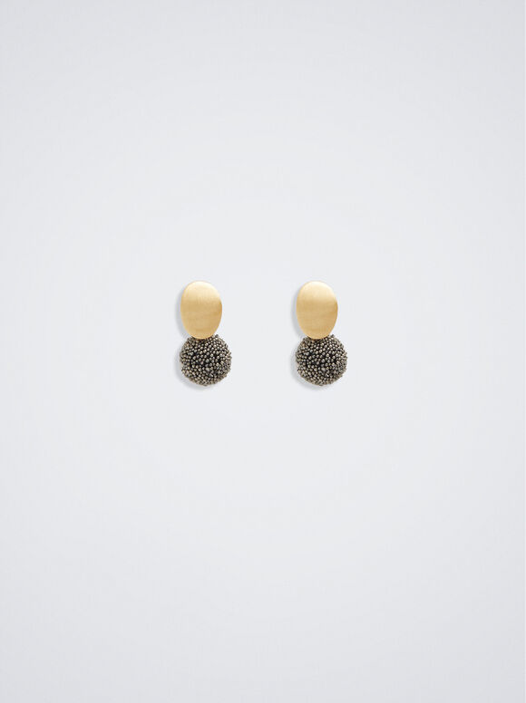 Brincos dourados com strass - Multicoloridos