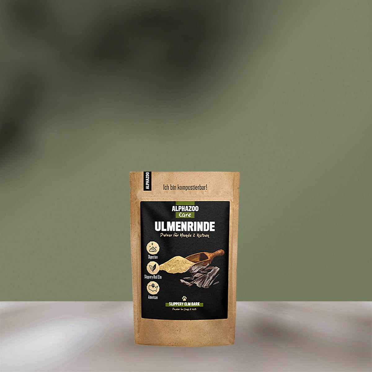ALPHAZOO Gladde Iepenschorspoeder 120 g voor honden en katten | Amerikaanse gladde iepschors