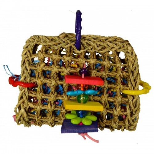 Mini almofada de forrageamento para papagaios, marrom