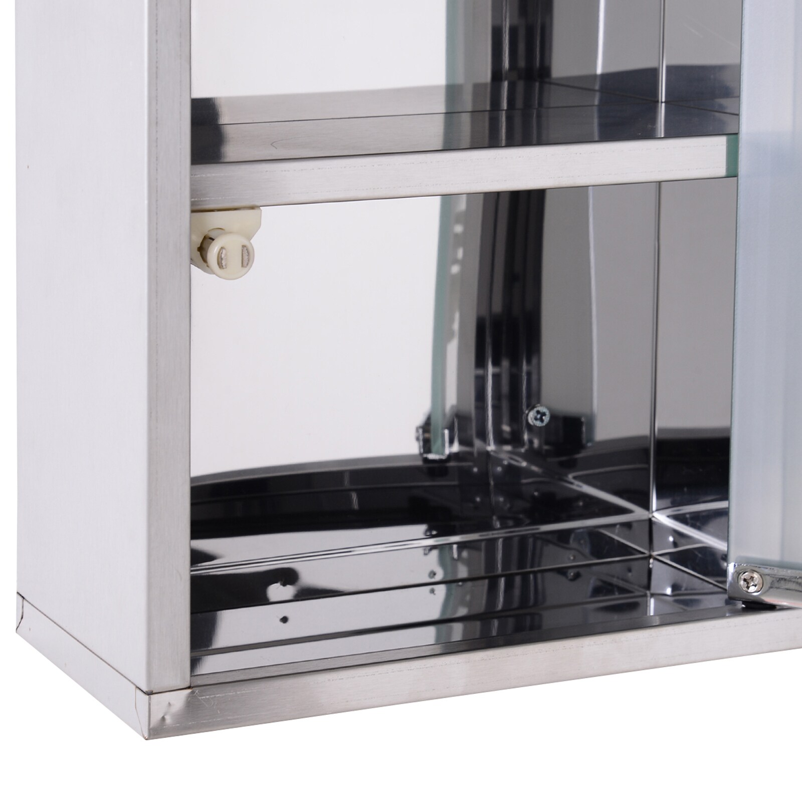 HOMCOM Medikamentenschrank mit 3 Fächer silber 25 x 12 x 48 cm (LxBxH)