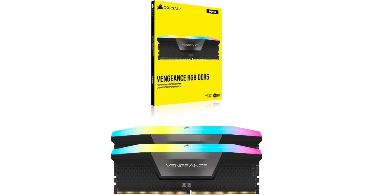 Corsair32 GB DDR5-6000 Kit werkgeheugen  (Zwart, CMH32GX5M2E6000C36, Vengeance RGB, XMP)